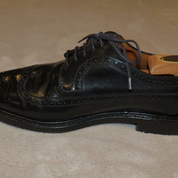 JM Weston 576 Long Wingtip Black Boxcalf Leather Men's Derby US 10 D UK 9 D - Picture 3 of 10